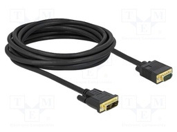 Cable; DVI-A (12+5) plug,VGA male; single link; Len: 5m; black