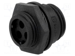 Connector: circular; socket; female; PIN: 3; w/o contacts; IP68