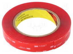 Tape: fixing; W: 19mm; L: 5.5m; Thk: 1mm; acrylic; transparent
