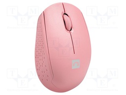 Optical mouse; pink; USB A; wireless; No.of butt: 3; 10m
