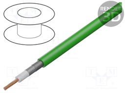 Wire: coaxial; RG6/U; 1x19AWG; stranded; Cu; PVC; green; 305m; 1000ft