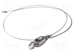 Ground/earth cable; ring terminal,aligator clip; Len: 1m; steel