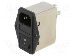 Filtered IEC Power Entry Module, Medical, IEC C14, Medical, 10 A, 230 VAC, 2-Pole Switch