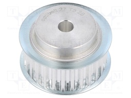 Belt pulley; T5; W: 16mm; whell width: 27mm; Ø: 43.75mm; aluminium