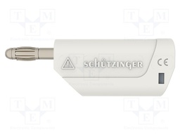 Plug; 4mm banana; 32A; 30VAC; 60VDC; white; Max.wire diam: 4mm