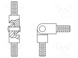 Screwed spacer sleeve; 12.7mm; Ext.thread: UNC8-32; cylindrical
