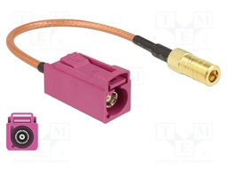 Cable; 150mm; Fakra H female,SMB female; transparent; 50Ω