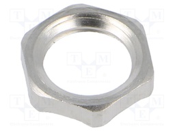 Nut; with earthing; M12; brass; 15mm; Thread: metric; Pitch: 1.5