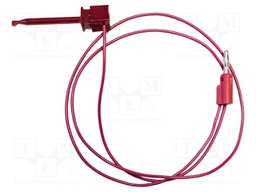 Test leads; 5A; clip-on hook probe,banana plug 4mm; Urated: 300V