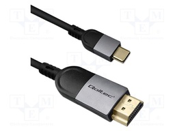 Cable; HDMI plug,USB C plug; PVC; 2m; black; 18Gbps