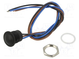 Industrial Pushbutton Switch, 16mm, IP65, IP67, IA Series, 16.2 mm, SPDT, Momentary, Round, Black
