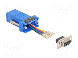 Adapter; D-Sub 9pin socket,RJ12 socket; blue