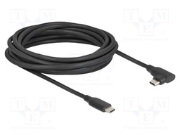 Cable; USB C plug,USB C plug 90° left/right; 5m; black; 10Gbps