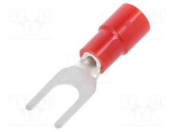 Tip: fork; M4; Ø: 4.3mm; 0.3÷1.65mm2; crimped; for cable; insulated