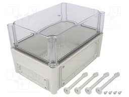 Enclosure: wall mounting; X: 190mm; Y: 280mm; Z: 180mm; EK; grey; IK08