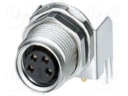 Connector: M8; female; PIN: 4; 4A; 48V; IP67; angled; shielded; socket