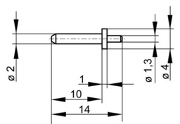 Connector: 2mm banana; plug; 6A; 30VAC; 60VDC; nickel plated; 14mm