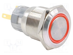 Switch: vandal resistant; SPDT; 2A/24VDC; IP67; ON-(ON); RGB; 24V