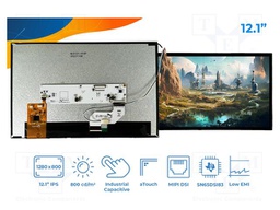 Display: TFT; 12.1"; 1280x800; Illumin: LED; RGB; 850cd/m2; 5VDC