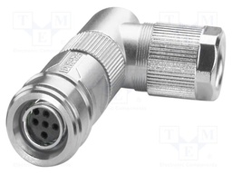 Connector: M12; plug; PIN: 5; 48V; angled; IP65; crimped; A code; 4A