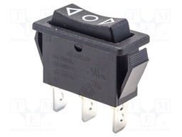 ROCKER; SP3T; Pos: 3; (ON)-OFF-(ON); 10A/250VAC; black; none; R4