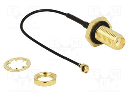 Cable; 100mm; IPEX MHF 1,SMA female; black; with o-ring seal