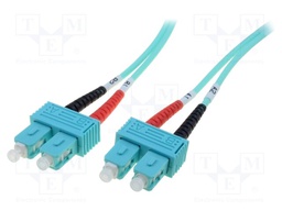 Fiber patch cord; OM3; SC/PC,both sides; 1m; LSZH; turquoise