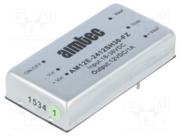 Converter: DC/DC; 12W; Uin: 18÷36V; 12VDC; Iout: 1A; 2"x1"; 30g