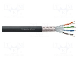 Wire; S/FTP; 7; stranded; Cu; PVC; black; 500m; Øcable: 7.6mm