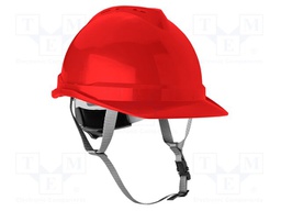 Protective helmet; red; ABS; for working at height