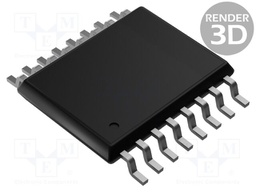 Analog Multiplexer / Demultiplexer, 4:1, 2 Circuits, 240 ohm, 100 µA, 3V to 20V, TSSOP-16