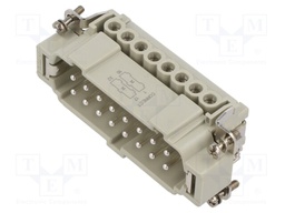 Connector: HDC; contact insert; male; CNE; PIN: 32; 32+PE; 16A; 600V