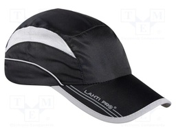 Baseball cap; adjustable,sports,with net; black; polyester