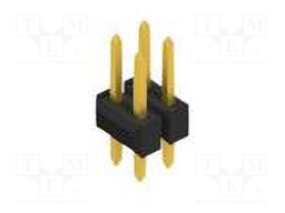 Connector: pin strips; pin header; male; PIN: 4; 2.54mm; THT; 2x2