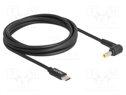 Cable; USB C plug,DC 5,5/3,0 plug; angled,straight; black; 1.5m