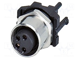 Connector: M8; female; PIN: 4; 4A; 48V; IP67; straight; unshielded