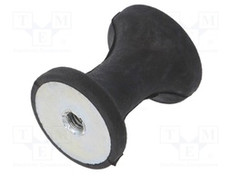 Vibration damper; M8; Ø: 40mm; rubber; L: 48mm; H: 8mm; 965N; 80N/mm