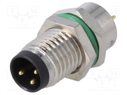 Connector: M8; male; PIN: 3; for panel mounting,front side nut