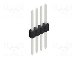 Connector: pin strips; pin header; male; PIN: 4; 1.27mm; THT; 1x4