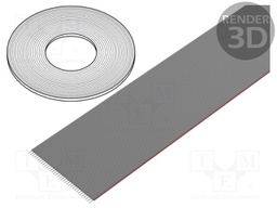 Wire: ribbon; 1.27mm; stranded; Cu; 34x28AWG; unshielded; PVC; grey