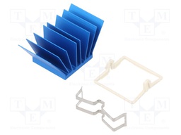 Heatsink: extruded; grilled; blue; L: 21mm; W: 21mm; H: 17.5mm