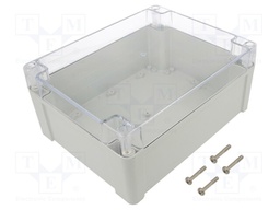 Enclosure: multipurpose; X: 190mm; Y: 240mm; Z: 105mm; ZP; light grey