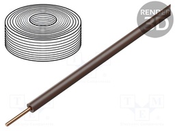 Wire; solid; Cu; 1x0,20mm2; PVC; brown; 60V; -10÷85°C; 100m