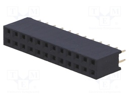 Socket; pin strips; female; PIN: 24; straight; 2.54mm; THT; 2x12