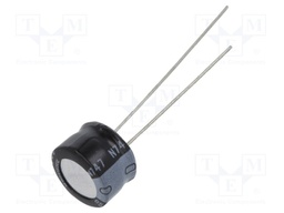 Capacitor: electrolytic; THT; 220uF; 10VDC; Ø8x5mm; Pitch: 2.5mm