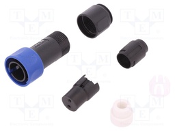 Connector: circular; plug; female; PIN: 2; w/o contacts; for cable