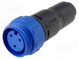Connector: circular; plug; female; PIN: 3; w/o contacts; for cable