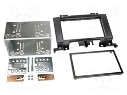 Radio frame; Mercedes,VW; 2 DIN; black/rubber-touch