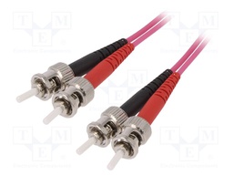 Fiber patch cord; OM4; ST,both sides; 2m; LSZH; violet