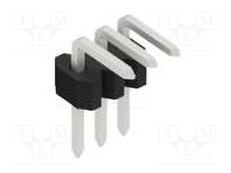 Connector: pin strips; pin header; male; PIN: 3; 1.27mm; THT; 1x3